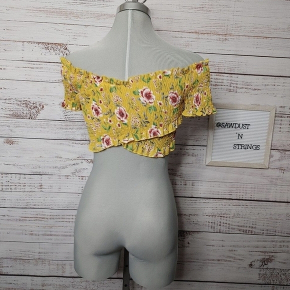 COPY - ANGEL Biba Smocked Floral Crop Top XS - Picture 2 of 6